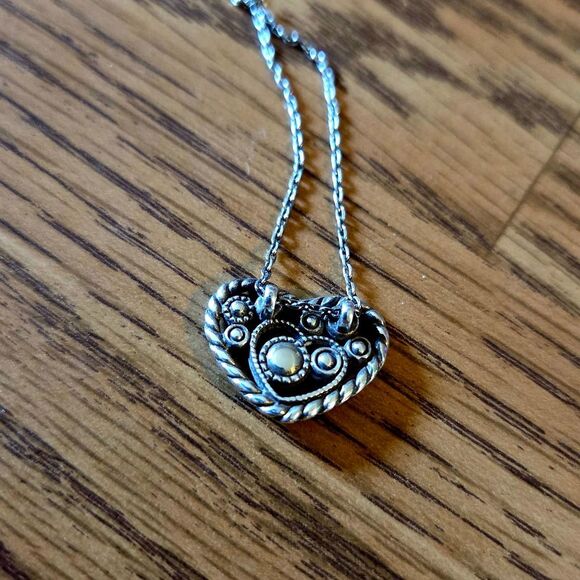 BRIGHTON "Halo Heart" Tanzanite And Swarovski Crystal Heart Necklace - Picture 3 of 10